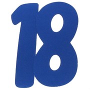 Cardboard Cutout Number 18 blue