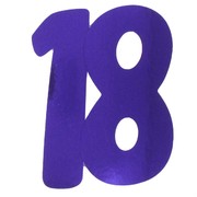 Cardboard Cutout Number 18 purple