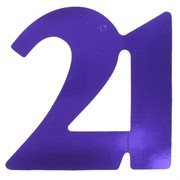 Cardboard Cutout Number 21 purple