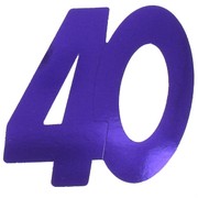 Cardboard Cutout Number 40 purple