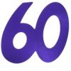 Cardboard Cutout Number 60 purple