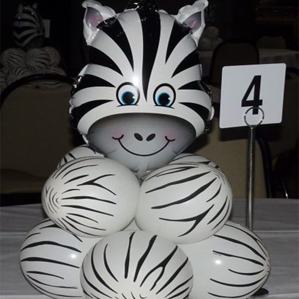 Party Werks balloon base zebra