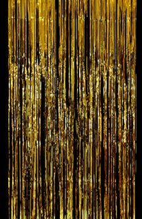 gold foil curtain drape