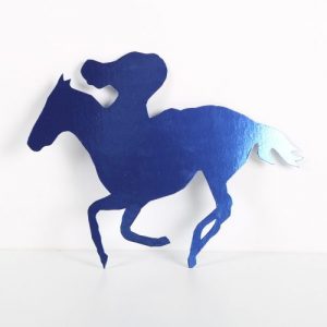 Cardboard cutout Horse Blue