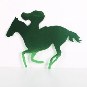 Foilboard Cutout Rider and Horse Green