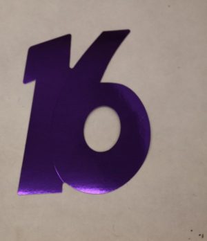 Cardboard Cutout Number 16 purple