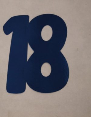 Cardboard Cutout Number 18 blue