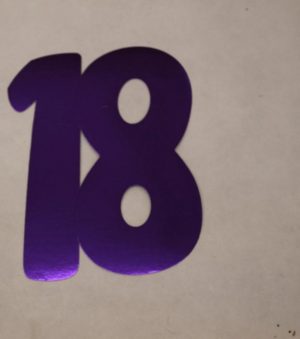 Cardboard Cutout Number 18 purple