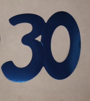 Cardboard Cutout Number 30 blue