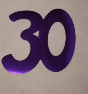 Cardboard Cutout Number 30 purple