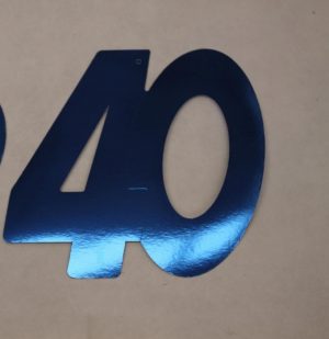 Cardboard Cutout Number 40 blue