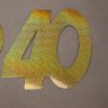 Cardboard Cutout Number 40 holographic gold