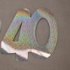 Cardboard Cutout Number 40 holographic silver