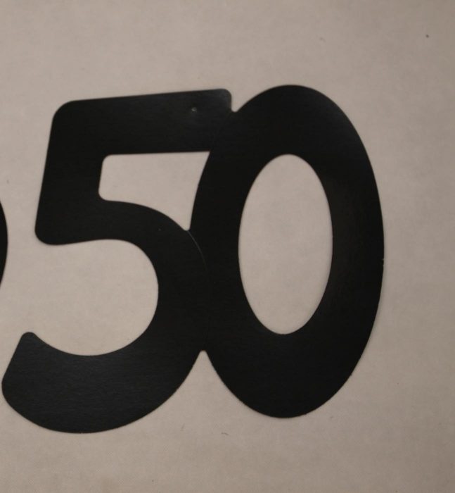 28cm Cardboard Cutout Number 50 Black 3 Pack - PartyWerks