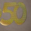 Cardboard Cutout Number 50 holographic gold