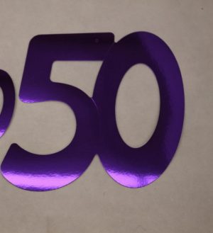 Cardboard Cutout Number 50 purple