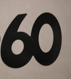 Cardboard Cutout Number 60 Black