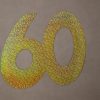 Cardboard Cutout Number 60 holographic gold