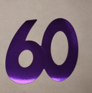 Cardboard Cutout Number 60 purple