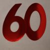 Cardboard Cutout Number 60 red