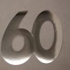 Cardboard Cutout Number 60 Silver