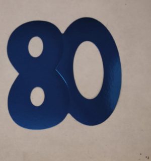 Cardboard Cutout Number 80 Blue