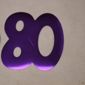 Cardboard Cutout Number 80 purple