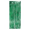 green foil curtain drape