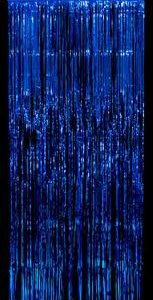 royal blue foil curtain drape