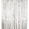 silver foil curtain drape