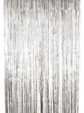 silver foil curtain drape