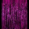 cerise foil tinsel curtain