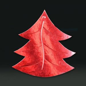 Cardboard cutout xmas tree red