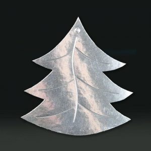 Cardboard cutout xmas tree silver