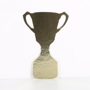 cardboard cutout trophy cup gold