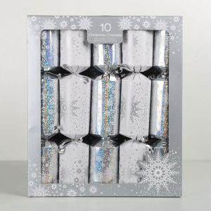 Silver Holographic Christmas Crackers Bon Bon