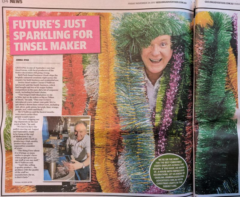 Party Werks-tinsel in Geelong Addy 2017