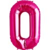 #0 magenta foil number balloon
