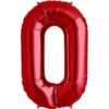 #0 red foil number balloon