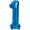 #1 blue foil number balloon