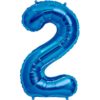 #2 blue foil number balloon