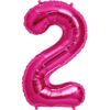 #2 magenta foil number balloon
