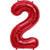 #2 red foil number balloon