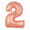 #2 rose pink foil number balloon