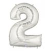 #2 silver foil number balloon