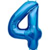 #4 blue foil number balloon