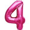#4 magenta foil number balloon