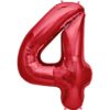 #4 red foil number balloon