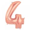 #4 rose pink foil number balloon