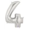#4 silver foil number balloon